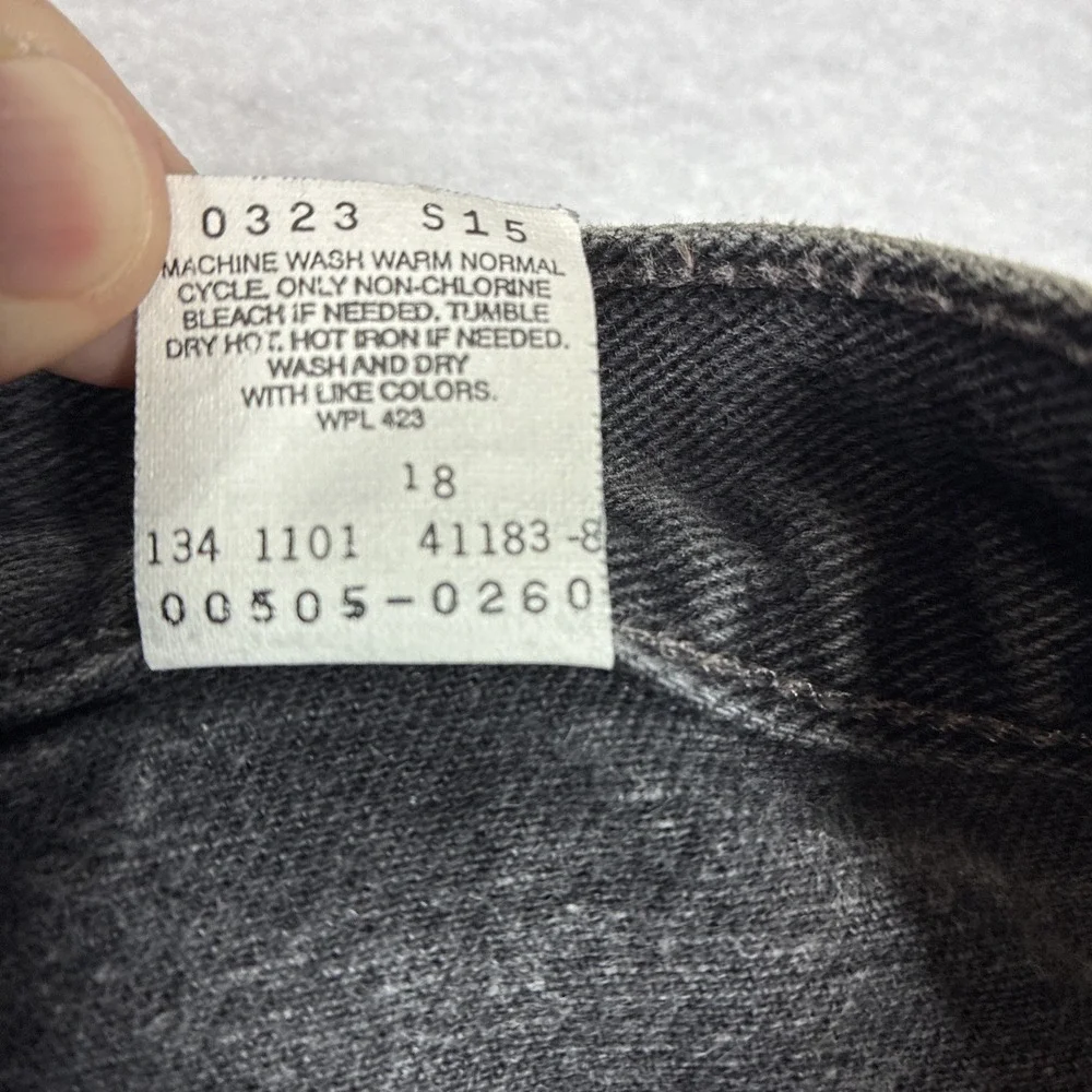 Vintage‎ Levi's 505 Black Jeans Size 34 X 34 100% Cotton Straight Leg Denim Y2K